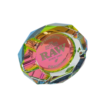 Raw Prism Glass Ashtray V2 – Rainbow