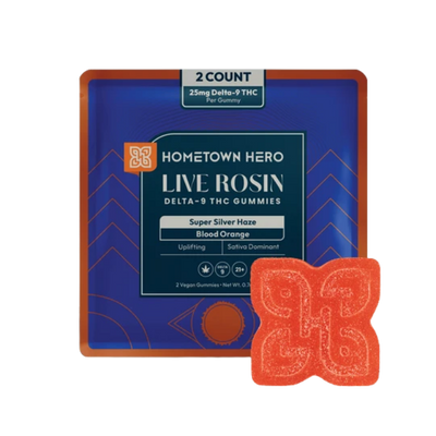 Hometown Hero - Live Rosin Gummies 25mg - 2pk