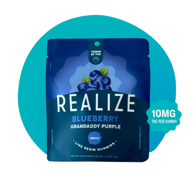 Realize - Live Resin - 100mg Gummies - Granddaddy Purple (Indica)